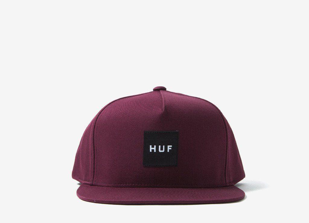 HUF Box Logo - HUF | HUF Box Logo Snapback Cap in Wine at The Chimp Store
