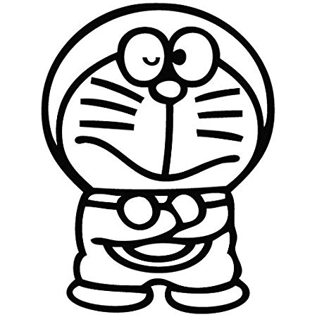 Cartoon Black and White Logo - Doraemon Stand - Cartoon Decal [15cm Black] Vinyl Removable ...