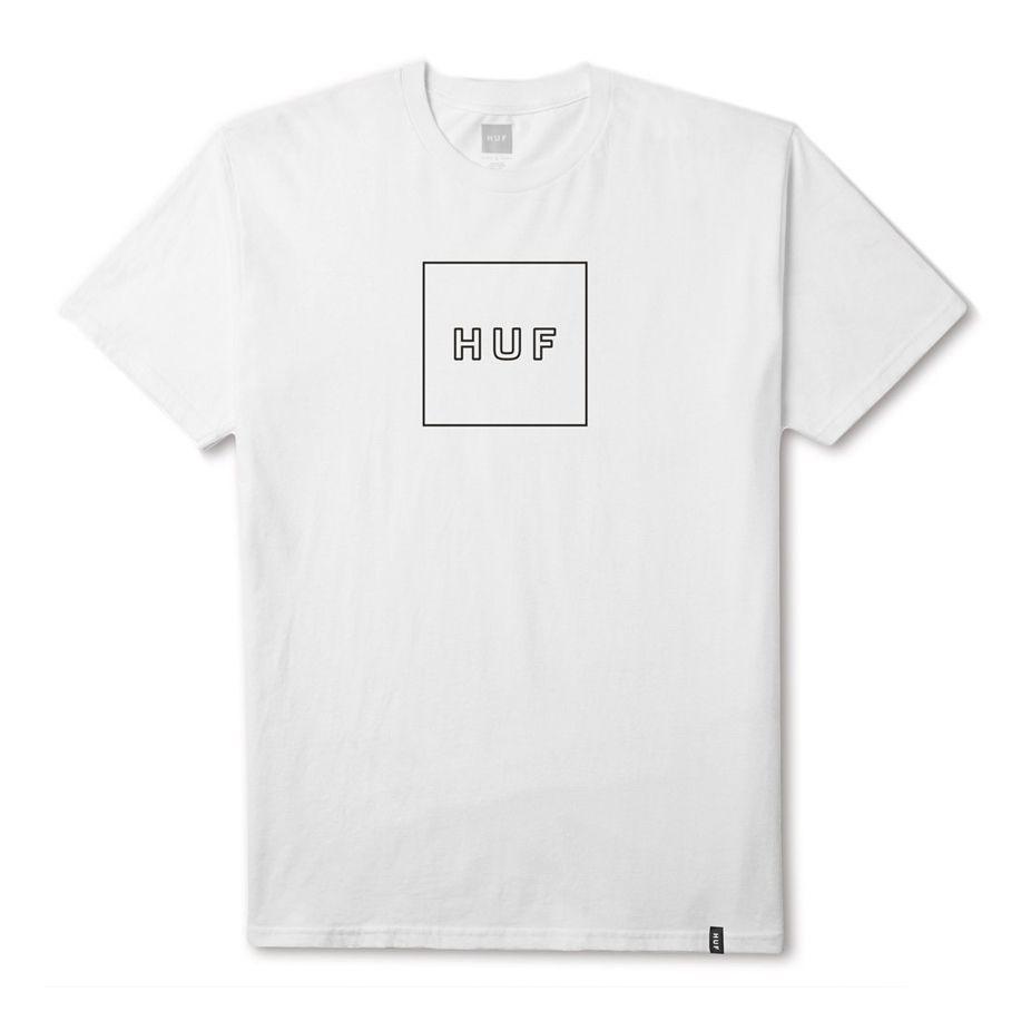 HUF Box Logo - HUF Box Logo Puff T-Shirt - White | BOARDWORLD Store