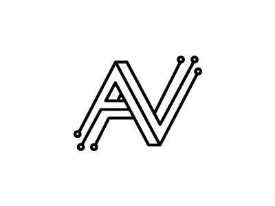 Av Logo - AV, logo mark, network admin, tech. Logo Mark. Logo design, Logos