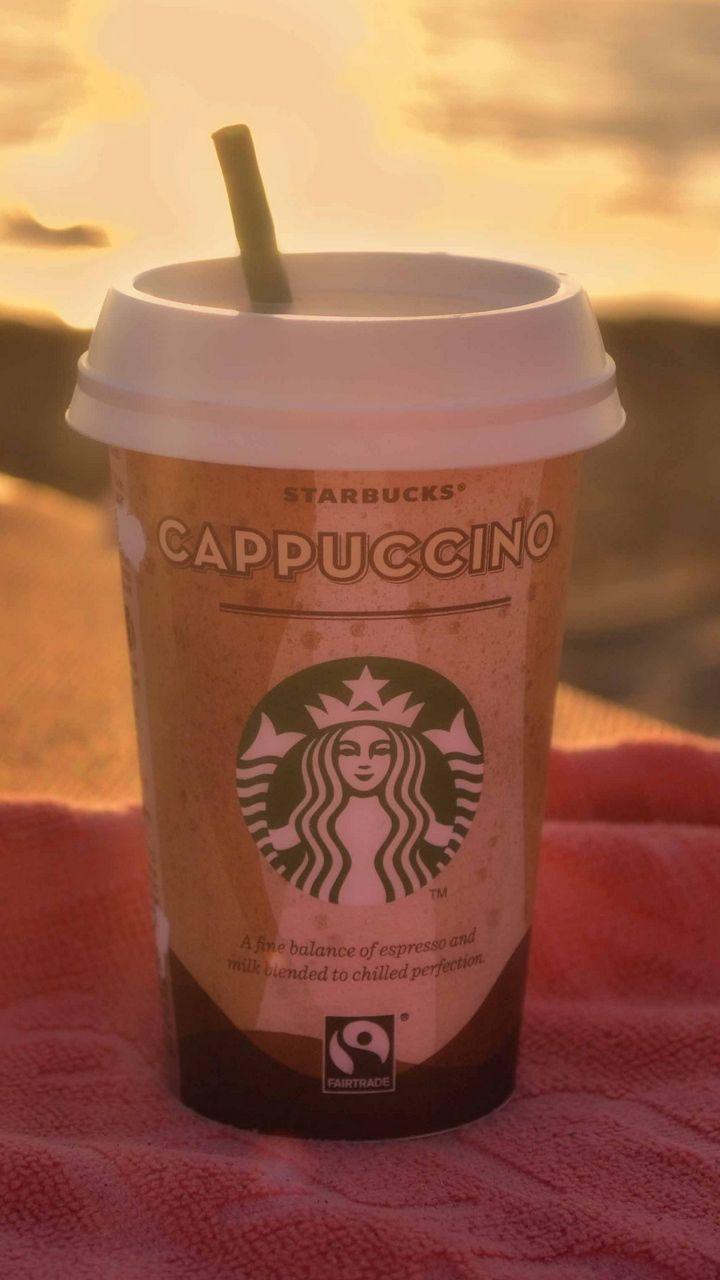 Mini Galaxy Starbucks Logo - Download wallpaper 720x1280 starbucks, coffee, cappuccino, glass ...