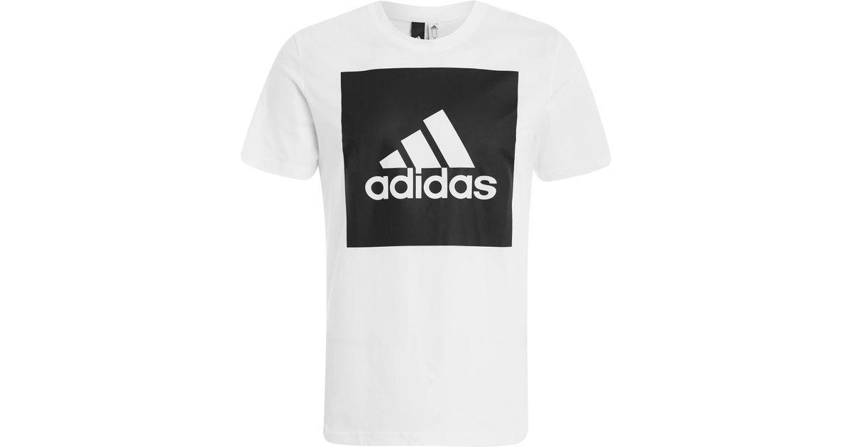 T-Shirt Square Logo - adidas Essential Square Logo T-shirt in White for Men - Lyst