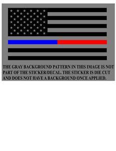 Red Line Blue Background Logo - THIN HALF BLUE LINE HALF RED LINE BLACK AMERICAN FLAG VINYL DECAL