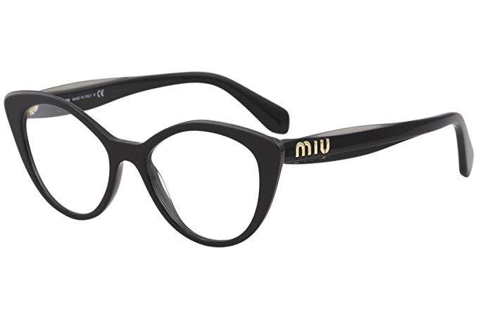 Miu Miu Logo - Miu Miu MIU MIU LOGO VMU 01R BLACK women Eyewear Frames: Amazon.co ...