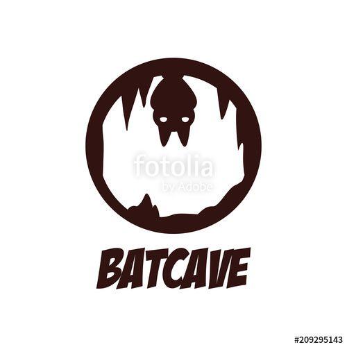 Bat in a Circle Logo - Circle Night Bat Cave Mystery Symbol