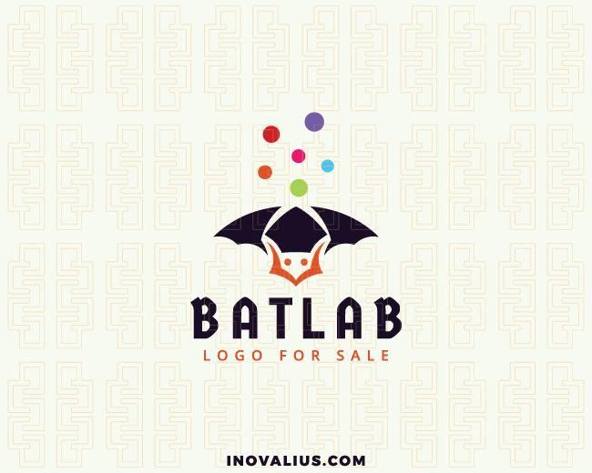 Bat in a Circle Logo - Bat Lab Logo Design