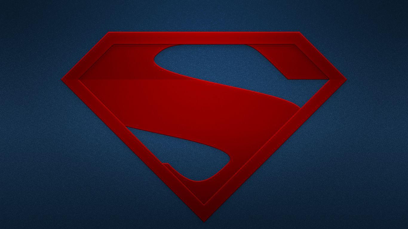 Red Line Blue Background Logo - Download 1366x768 Wallpaper Superhero, Line, Superman Logo, Batman ...