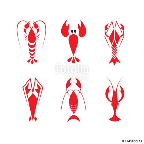 Crawfish Logo - Red Crawfish set