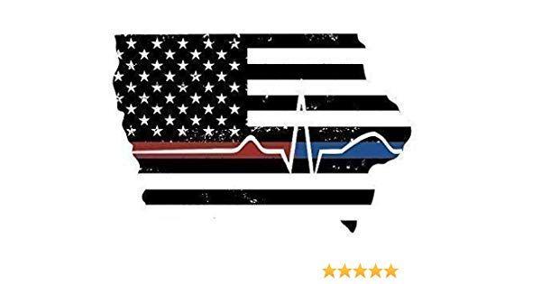 Red Line Blue Background Logo - Amazon.com: Back The Blue decal - Thin Blue Line IOWA Shape - RED ...