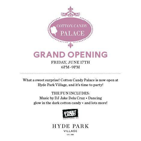 Candy Palace Logo - Cotton Candy Palace Hyde Park Village sweetens Grand Opening w