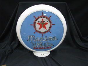 White Globe Red Cross Logo - TEXACO MARINE WHITE GAS PUMP GLOBE (BLUE BACKGROUND) | eBay