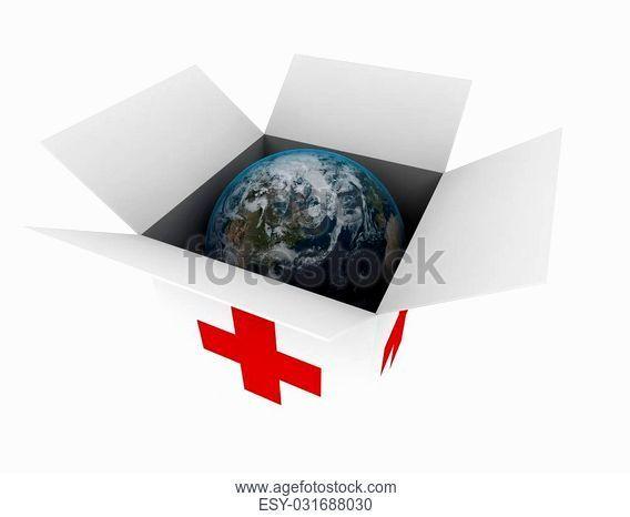White Globe Red Cross Logo - Red cross order and Image