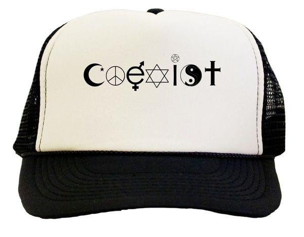 Cool Evil Logo - COEXIST Logo Love Peace Good Evil Cool Trucker Hat | TeeShirtPalace