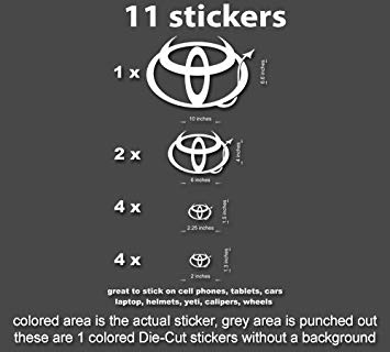 Cool Evil Logo - 11x TOYOTA Evil Logo Decals Stickers CAMRY COROLLA