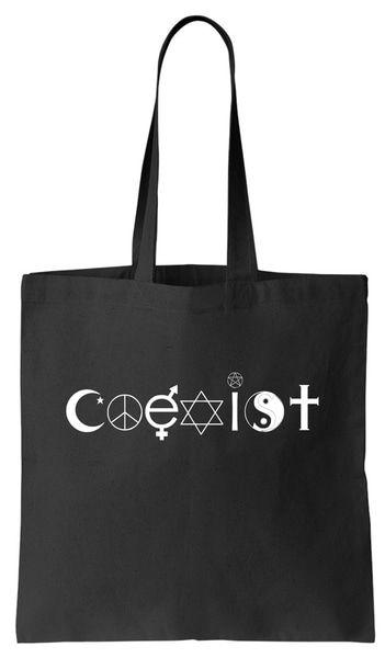 Cool Evil Logo - COEXIST Logo Love Peace Good Evil Cool Tote Bag | TeeShirtPalace