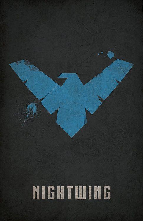 Superhero Nightwing Logo - Nightwing Minimlist Poster - West Graphics | Nightwing | Nightwing ...