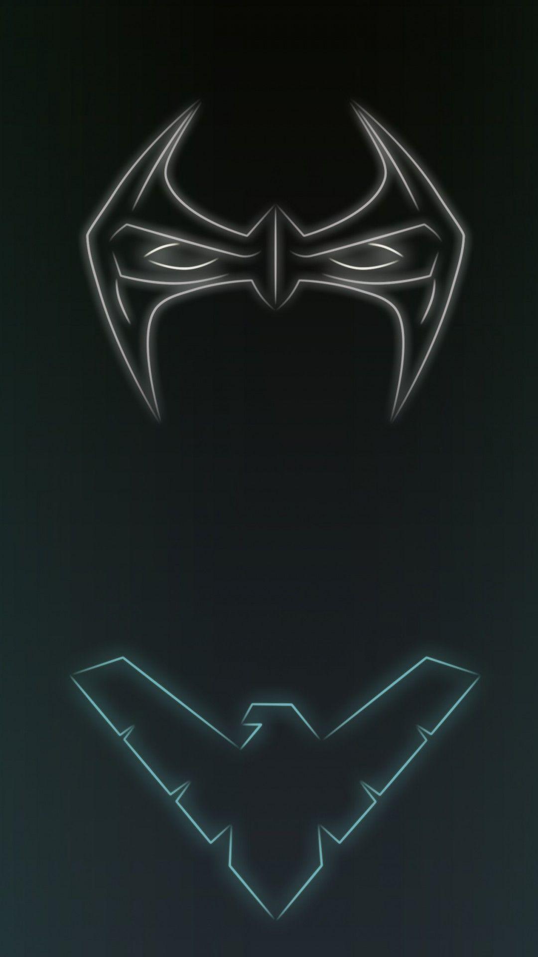 Superhero Nightwing Logo - Download Neon Light Nightwing 1080 x 1920 Wallpapers - 4644301 ...