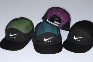 Green Box F Logo - SUPREME x Nike Trail Running Hat Blue Pink Green box logo camp ...