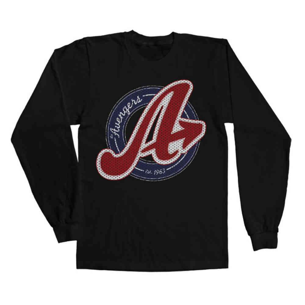 Varsity L Logo - Marvel 10 The Avengers Varsity Logo mens longsleeve shirt black | Attit