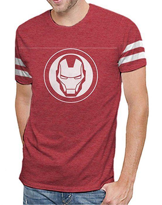 Varsity L Logo - Marvel Comics Avengers Age of Ultron Iron Man Varsity Logo Mens T ...