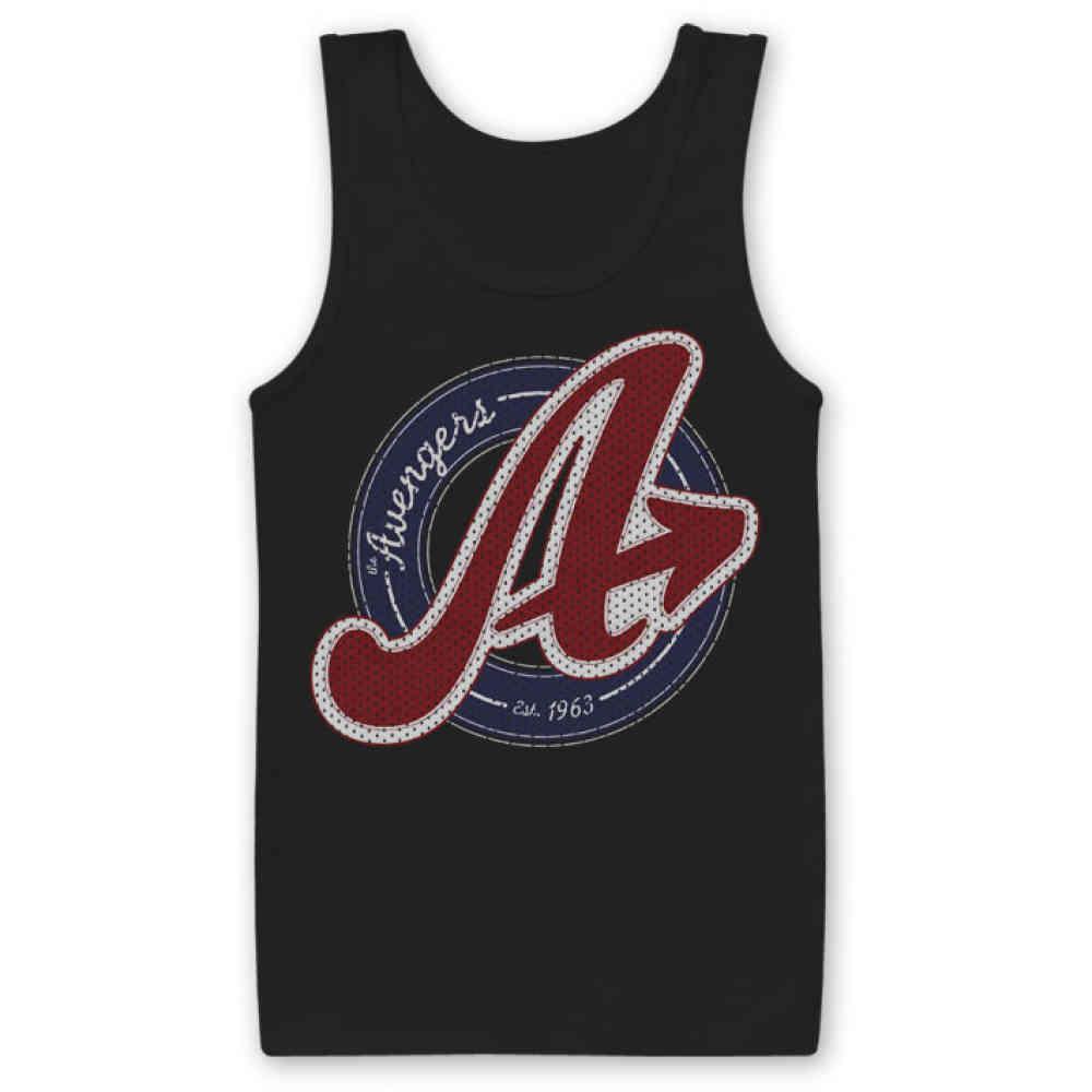 Varsity L Logo - Marvel 0 The Avengers Varsity Logo mens tank top black | Attitude Euro