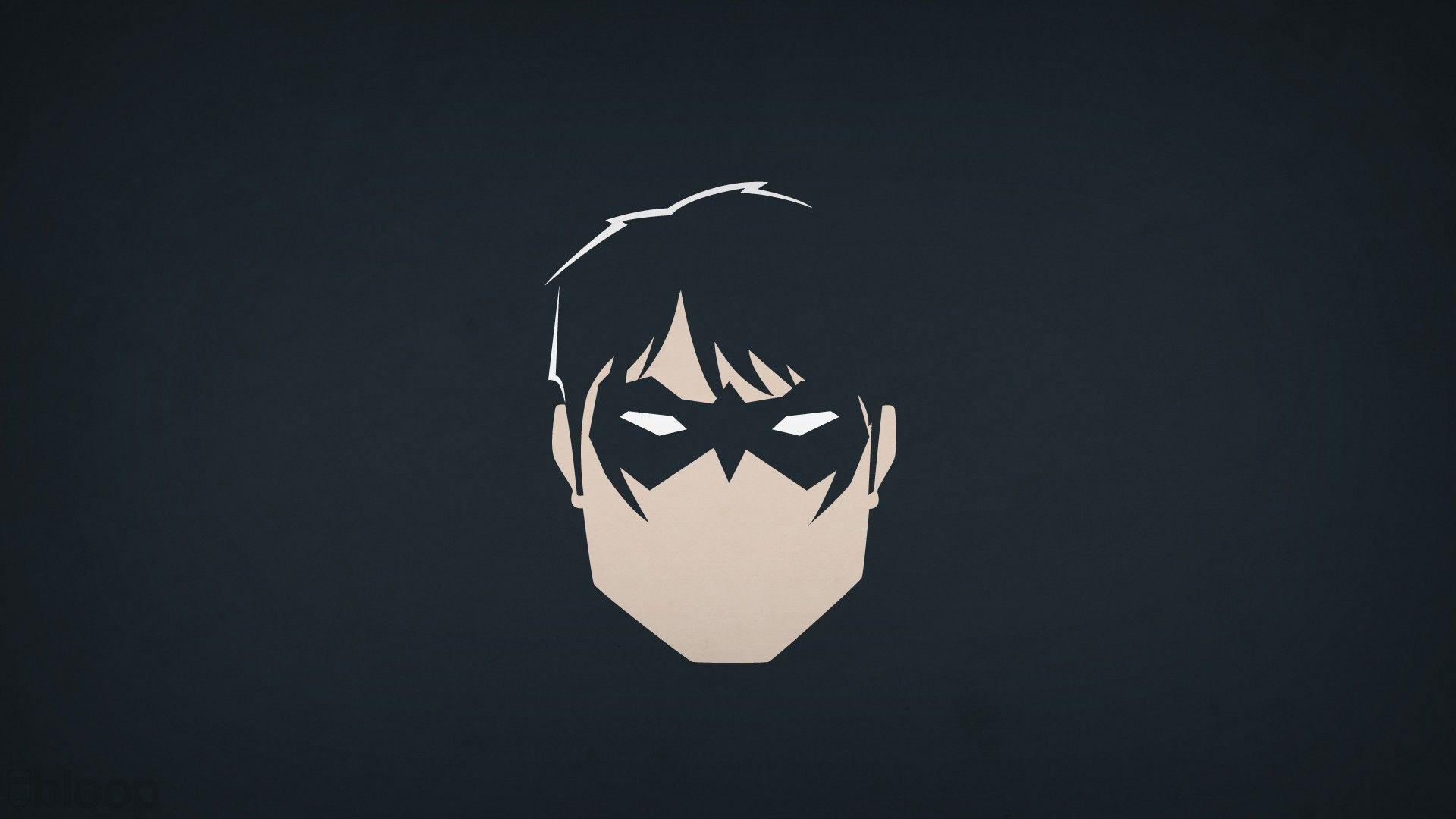 Superhero Nightwing Logo - Wallpaper : illustration, simple background, minimalism, mask, logo ...