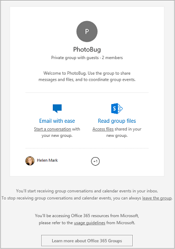 Microsoft Office 365 Group's Logo - Guest access in Office 365 Groups - Outlook