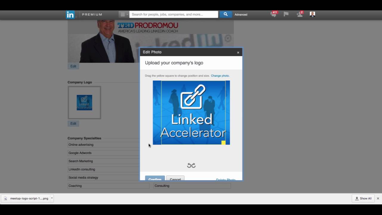 LinkedIn Company Logo - Adding a Logo to Your LinkedIn Company Page - YouTube