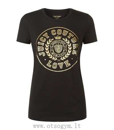 Varsity L Logo - Juicy Couture Women Metallic Varsity Logo T Shirt Machine Wash Pure