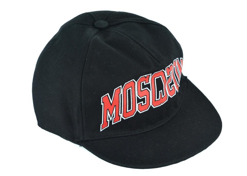 Varsity L Logo - Moschino Black Cotton Logo Lettering Varsity Cap B321 Size L Hat