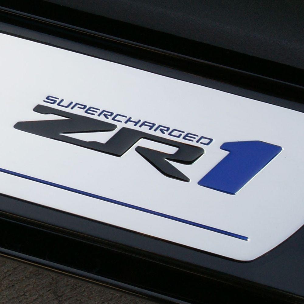 ZR1 Logo - C6 Corvette 2009-2013 Billet Chrome Door Sill Guards - ZR1 Logo ...