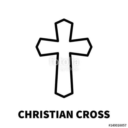 Christian Modern Logo - Christian cross icon or logo in modern line style. Stock image