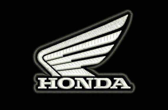 Black Honda Motorcycle Logo - HONDA LOGO PATCH. Honda motorcycles logo. Machine Embroidery