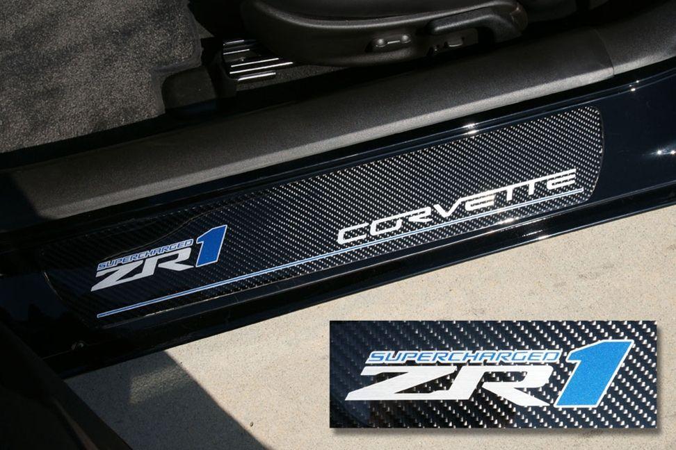 ZR1 Logo - C6 Corvette 2009-2013 Door Sill Guards Carbon Fiber - ZR1 Logo ...