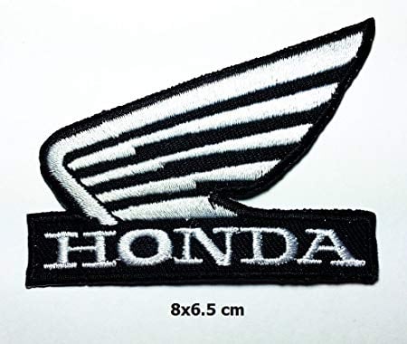 Black Honda Motorcycle Logo - White on Black Honda Wing Patch Motorcycle Biker Patch Logo Vest