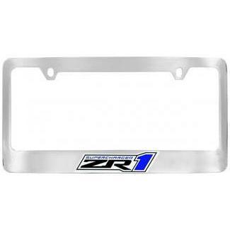 ZR1 Logo - Corvette License Plate Frame - Chrome with ZR1 Logo (09-13 ZR1 ...