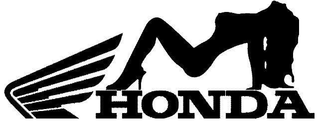 Black Honda Motorcycle Logo - Honda Motorcycles Girl Logo Vinyl Decal Sticker