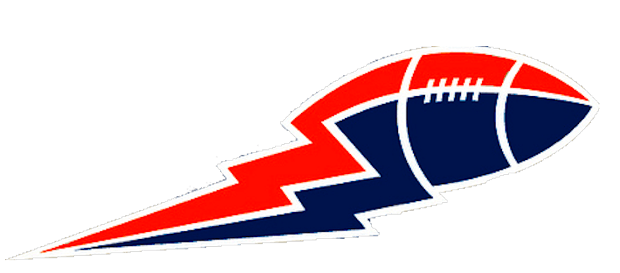 Red and Black Football Logo - Lightning bolt football banner download