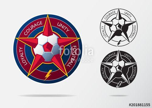 Red and Black Football Logo - Soccer logo or Football Badge template design for football team ...