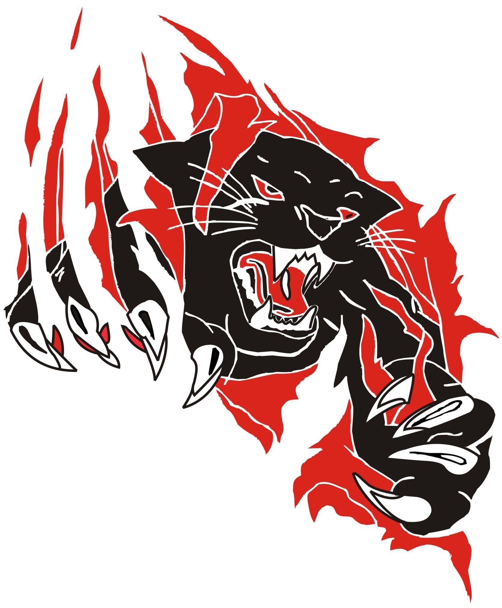 Red and Black Football Logo - Black Panthers Football Logo