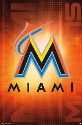 Miami Marlins Team Logo - Miami Marlins Official MLB Baseball Team Logo Poster