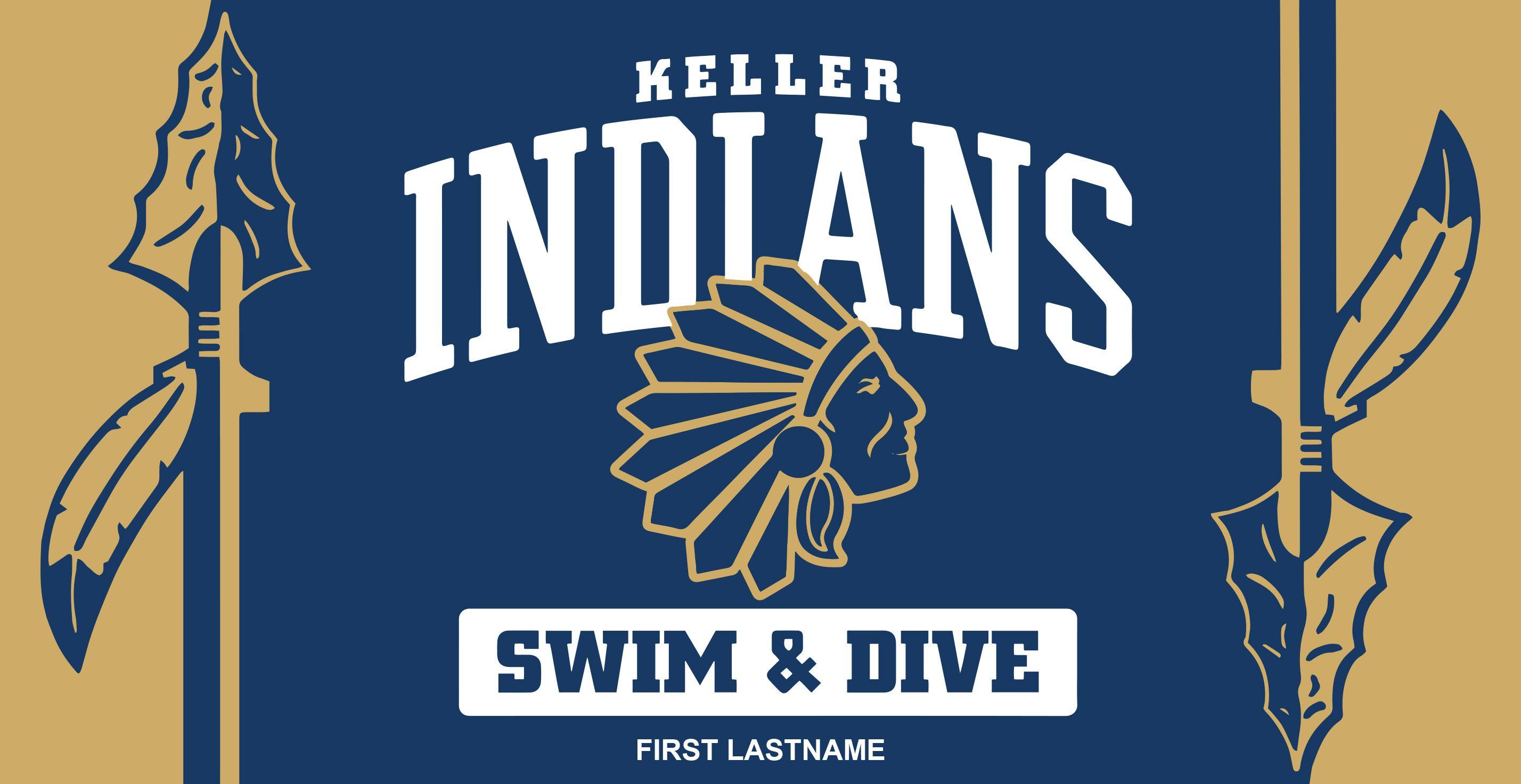 Keller Indians Logo - Custom Woven Swim Team Towels for Keller Indians Swim and Dive