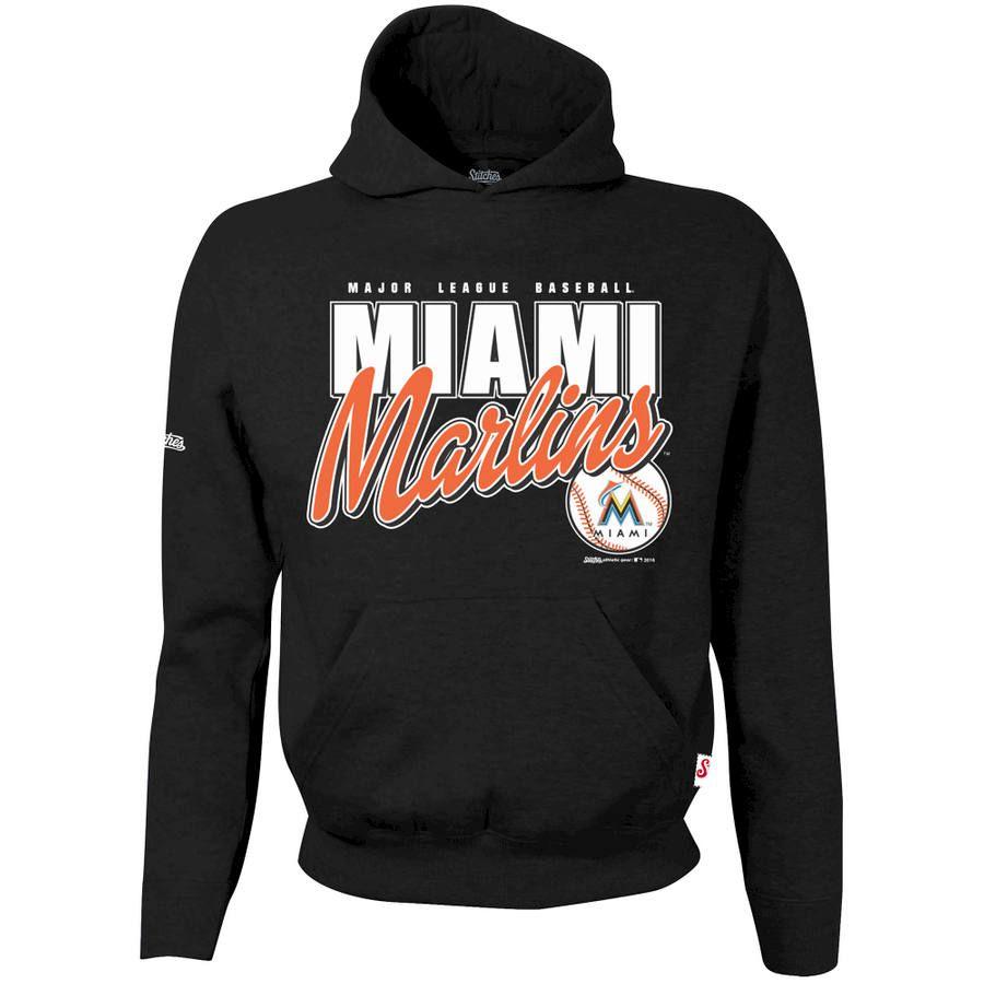 Miami Marlins Team Logo - Youth Miami Marlins Stitches Black Team Logo Pullover Hoodie