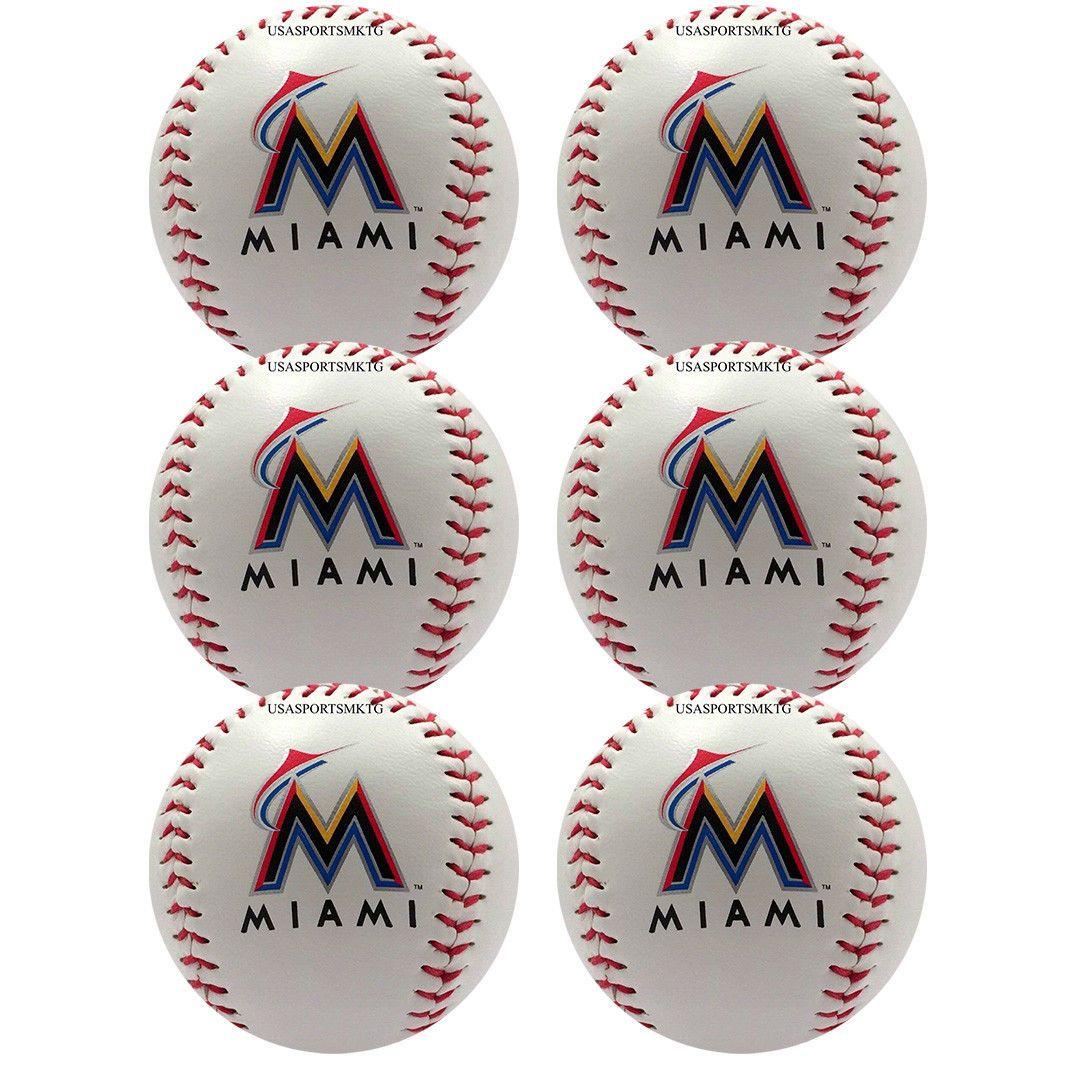Miami Marlins Team Logo - 6) Rawlings Miami Marlins Team Logo Manfred MLB Baseball Autograph ...