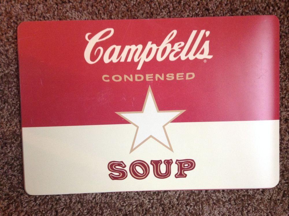 Campbell's Soup Company Logo - Set of 6 Campbell's Soup Kids Vinyl Placemats 12x18. Campbell Soup