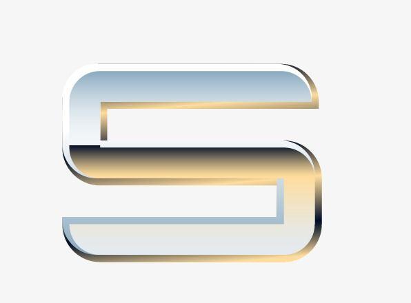Metallic S Logo - Metallic Letter S, Letter Clipart, Metallic Alphanumeric, Modern PNG