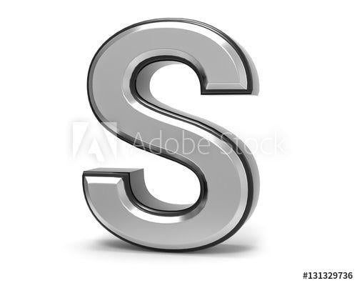 Metallic S Logo - 3D Isolated Metal Metallic S Letter Alphabet Logo Illustration