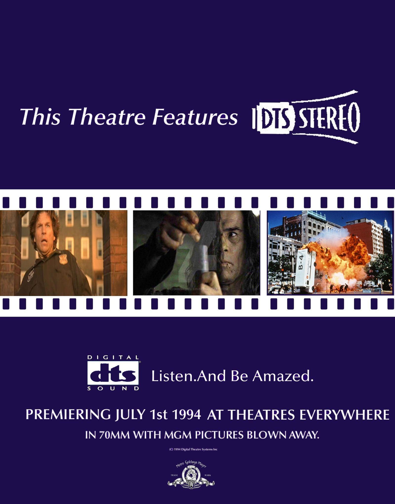DTS Stereo Logo - DTS Stereo 1994 Theatrical Poster