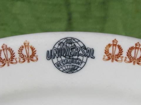 Vintage Universal Logo - vintage restaurant china platter marked for Universal, old globe mark