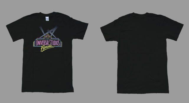 Vintage Universal Logo - Vintage Universal Studios Florida 80s 90s Men's T-shirt Black Neon ...